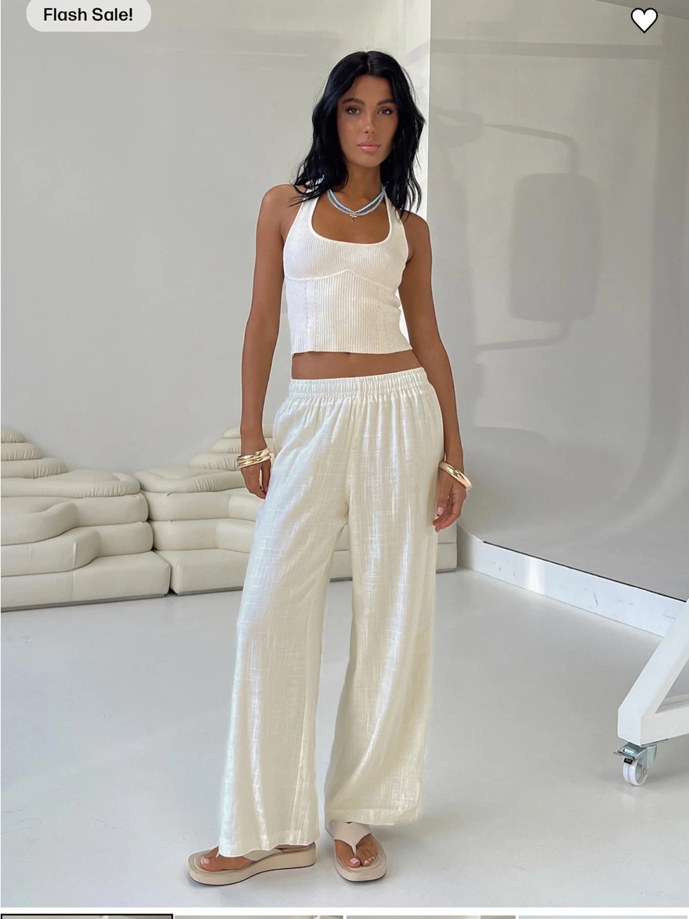 Princess Polly white linen pants
